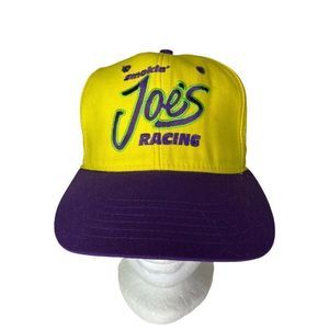 Vintage Joe Camel Hat 1990s Smokin' Joe's Racing Snap Back Baseball Cap Yellow